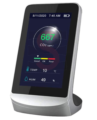 Kecheer Detector de co2/humedad/temperatura,Medidor aire dioxido carbono,Medidor de co2 en aire con termómetro higrómetro 